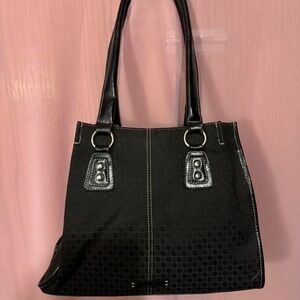 Nine & Co Vintage West Black and White Lining Shoulder Bag